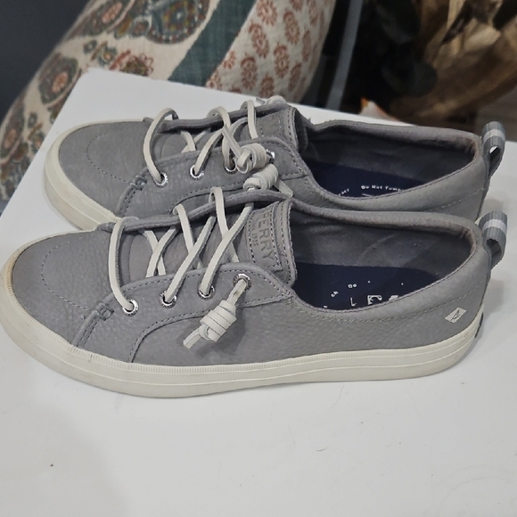 Sperry Light Gray Sneakers with White Laces - Picture 8 of 8